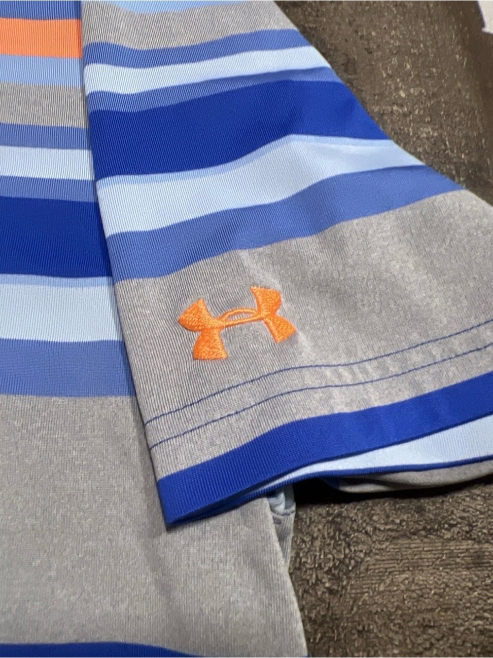 Under Armour Blue, Light Blue, Gray Polo with Orange Logo